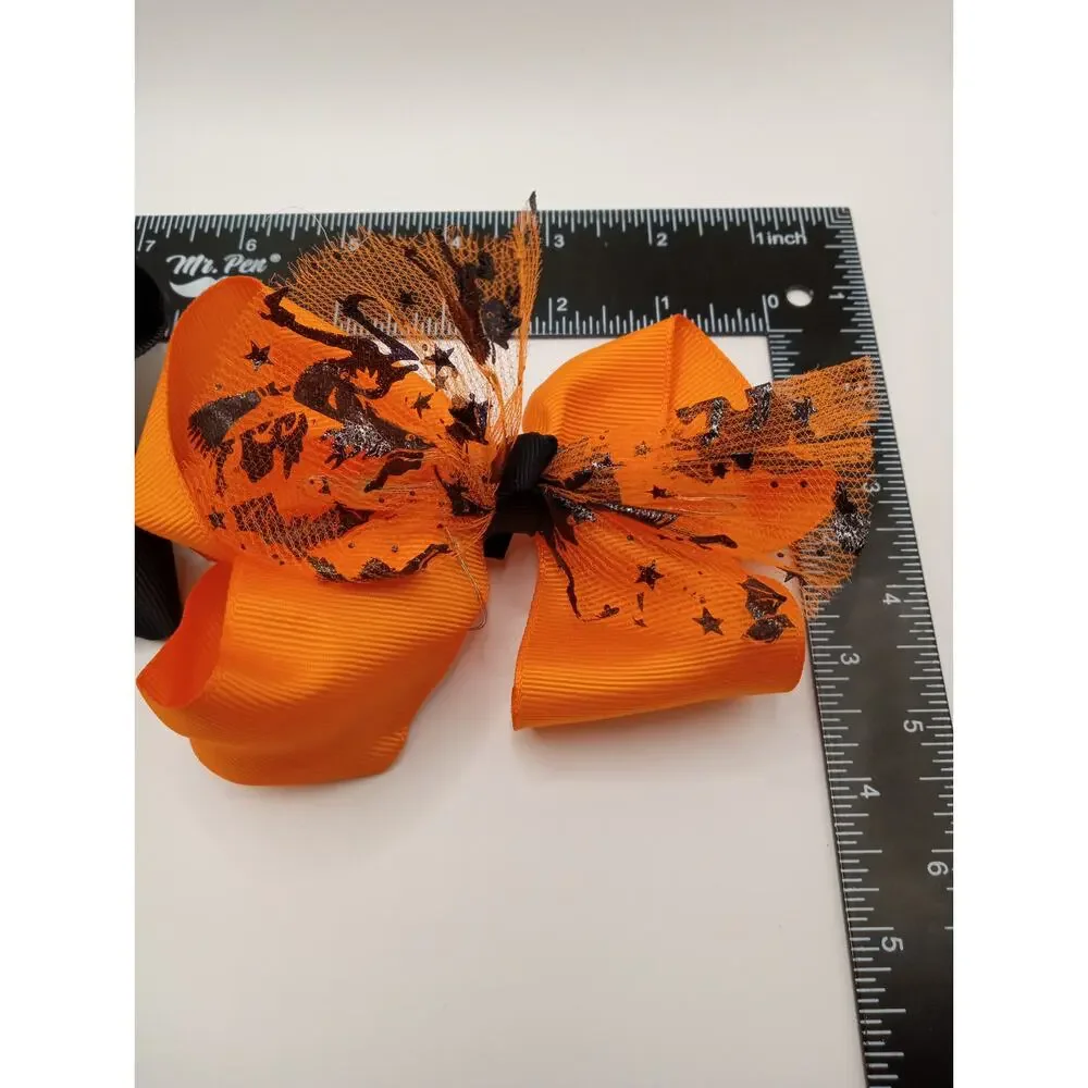 2 Light Up Halloween Bows Black Bow/Orange Bow 1018-19